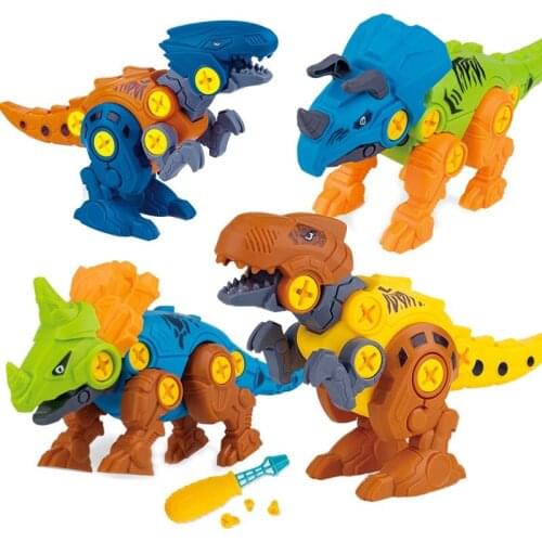 DIY Disassembly Dinosaur Screw Building Blocks Educational Blocks Toys Combination Assembling Dinosaur Model Children Kid Gift