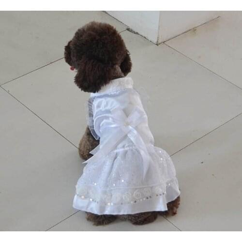 Summer style dogs cats lovely lace tutu princess dress doggy fashion bowknot dress costume puppy party dress free shipping 1pcs