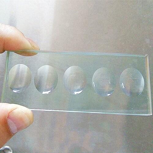 Microscope Slides With Five Concave Clear Glass Slides Microslide Ground Edges Thick 5mm Microscope Accessories 1pcs/pk