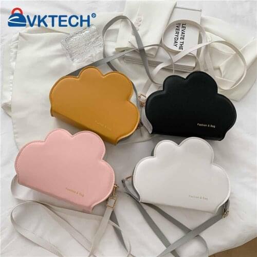 Fashion Women Shoulder Bag Lovely Cloud Shape PU Leather Solid Color Crossbody Messenger Bag Casual Ladies Small Handbags Purse