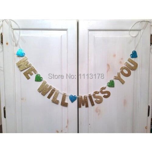 We Will Miss You Banner -- Going Away Party Banner / Photo Prop / Decoration personalized garland