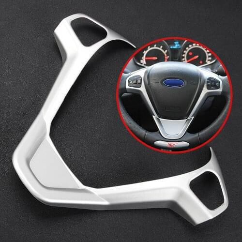 For Ford New Fiesta MK7 Ecosport Figo B-MAX KA+ Car Accessories Steering Wheel Cover Trim Decorative Refit Sticker