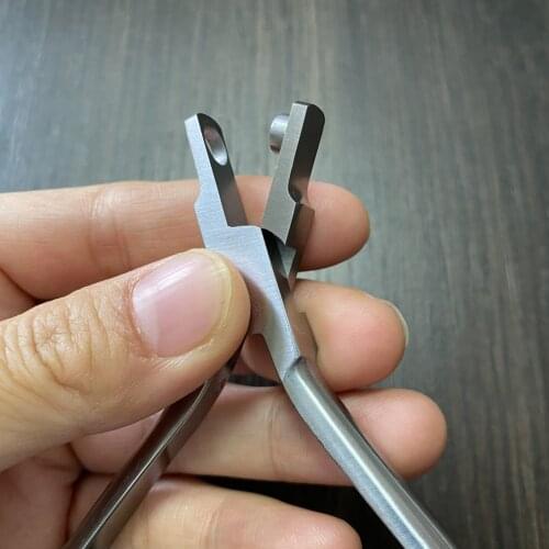 Orthodontic Clear Aligner Plier Punch Hole Thermal Forming Forcep Invisable Retainer Dental Half Moon Cutout Lingual Hole