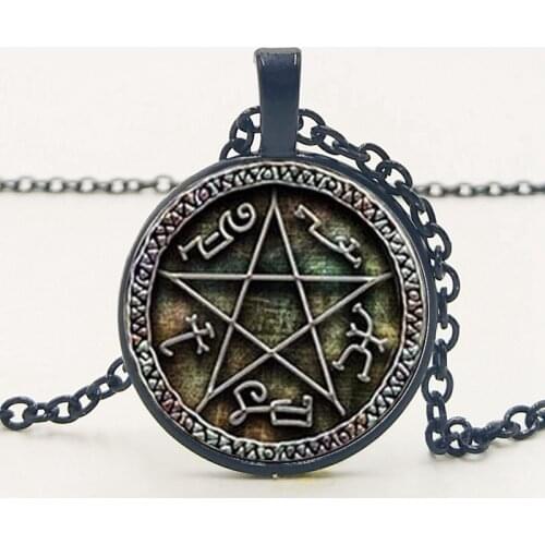 Statement Supernatural Necklace To Save Peoples Hunting Products Family Business Dean Winchester Sam Crystal Glas Dome Necklace