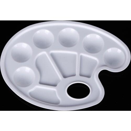 1PC Gouache Palette Oval Palette Childrens Painting Plastic Palette Hand Grasp Paint Foot Palette DIY Graffiti Art Supplies