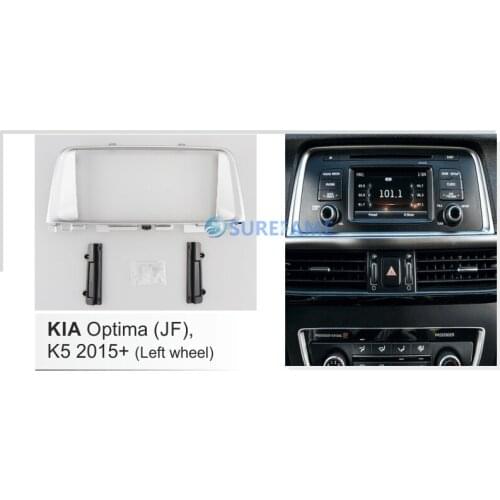 9 inch Car Fascia Radio Panel for KIA Optima (JF), K5 2015+ (Left Wheel) Dash Kit Install Facia Console Bezel Plate Adapter