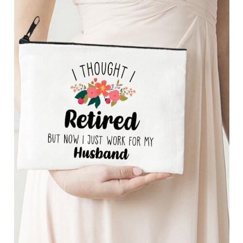 Retired Makeup Bag Letter Print Cosmetic Bags Make Up Bags Mom Toiletries Organizer Pouch Ladies Clutch Gifts Makeup Box