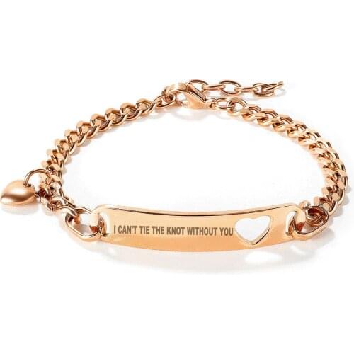 Customize Friendship Bridesmaid Stainless Steel Coordinates Thin Bar Bracelet for Women Girls Daughter Bestie Christmas Gift