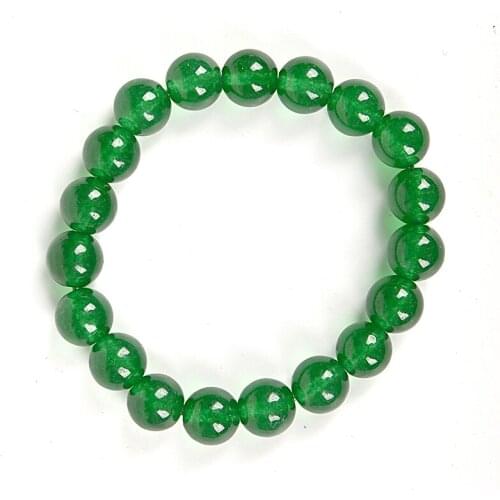 Full nearly spherical beads and Natural Deep green Malaysia Jasper Bracelet One of the gifts for Anniversary