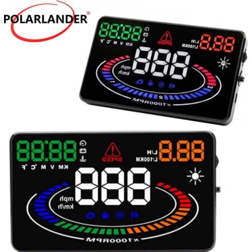 Head Up Display HUD OBD2 Interface Auto Projector E300 Over Speed Alarm Reflection Car OBD II Driving 5.5 Inch Screen GPS