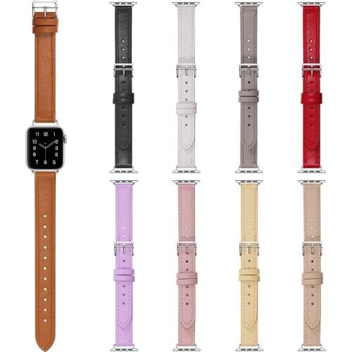 For Apple Watch Watchband 38mm 40mm 42mm 44mm Leather Classic Screw Connector Strap IWatch 1 2 3 4 5 6 Se Adjustable Watch Band