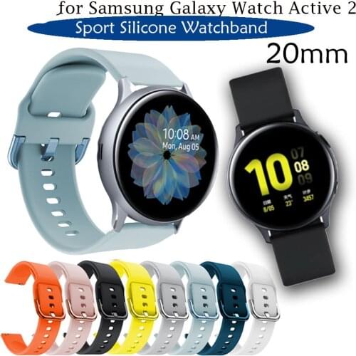 Silicone Original sport watch band For Samsung Galaxy watch active 2 44mm 40mm smart watch strap Replacement New strap