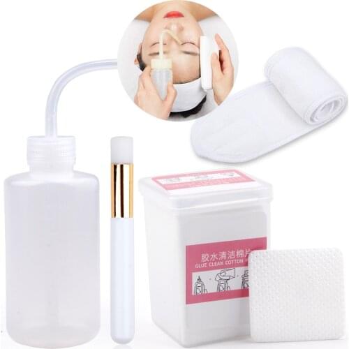 Eyelash Cleaning Brush Washing Bottle Eyelashes Extension Spa Facial Headband Glue Remover Pads Extensions Applicator Makeup Too