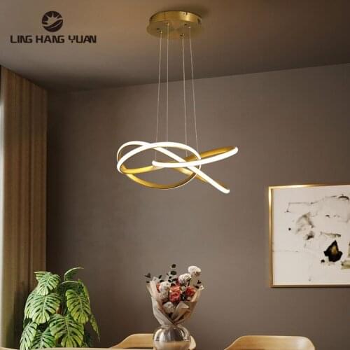 Modern Led Pendant Light Gold Pendant Lamp For Dining room Kitchen Living room Bedroom Hanging Lamp 110V 220V Ceiling Fixtures