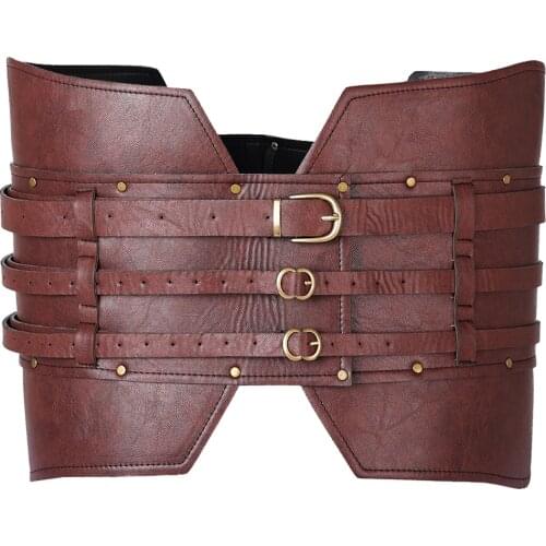 Middle Ages Vintage Wide Belt Men Knight Armors Medieval Viking Pirate Costume for Adult Cosplay Women Fancy LARP Accessories