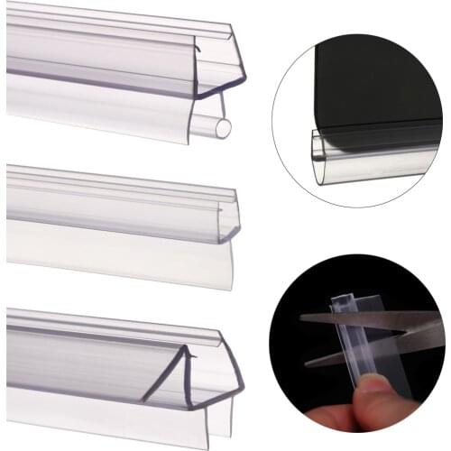 2Pcs 1m（50cm+50cm）Bath Shower Screen Door Seal Strip 4 to 12mm Seal Gap Window Door Weatherstrip Useful Household Accessories