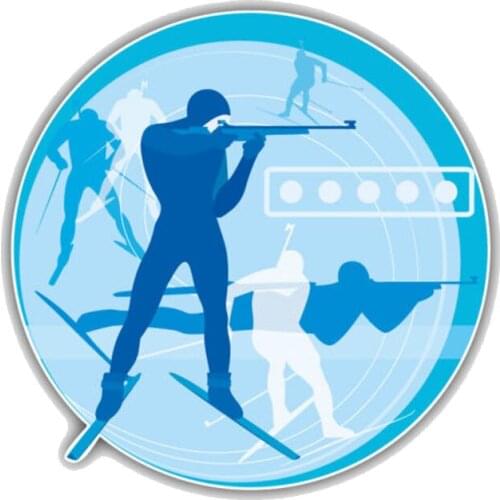 Personality car sticker14CM*14CM Motorcycle Decorative Decals Biathlon Competition Vinyl Car Sticker 14CM