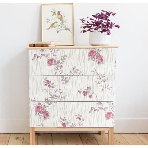 Vintage Self Adhesive Wallpapers Floral Pattern Living Room Background Wall Stickers Furniture Decorative DIY Home Decor