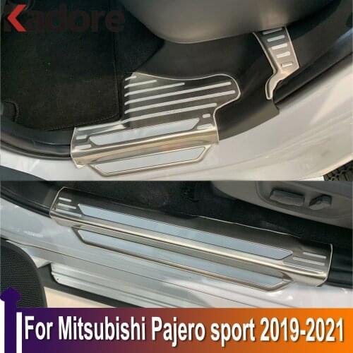 For Mitsubishi Pajero sport /Montero sport /Shogun sport 2019-2021 Stainless Steel Inner Door Sill Trim Car Accessories Styling