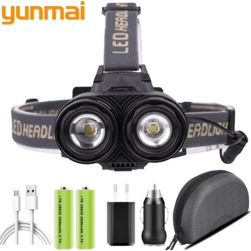 High Quality XM-L T6 Led Headlamp Zoom USB Rechargeable Super Bright Headlight Camping Head Flashlight Lamp Torch Bike Light 20w