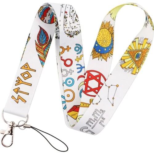 YA304 Egyptian Celestial Bodies Keychains Accessory Mobile Phone USB ID Badge Holder Keys Strap Tag Neck Lanyard For Friend Gift
