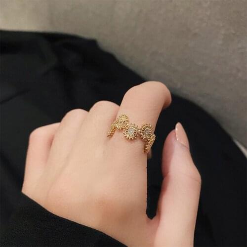 Zeojrlly Women Metal Party Trendy Wedding Bands Rings Simple Hollowed Out Ring Womens Fashion Finger Ring Simple Jewelry