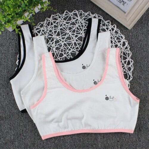 10-15t Cotton Sports Bra Kids Girls Underwear Foam Bra Vest Children Underclothes Sport Breathable Undies Clothes Teen Bras