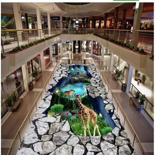 3D stereoscopic wallpaper floor Custom Photo self-adhesive 3D floor PVC waterproof floor 3d floor wallpapers