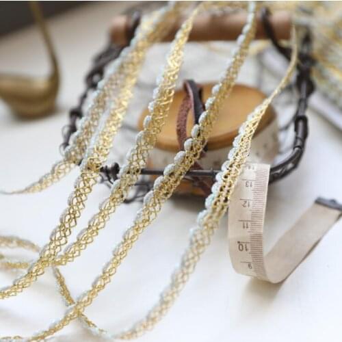 5 Meters Gold Lace Ribbon Trims For Stage Performance Party Cosplay Wedding Clothes DIY Sewing Garments Accessories
