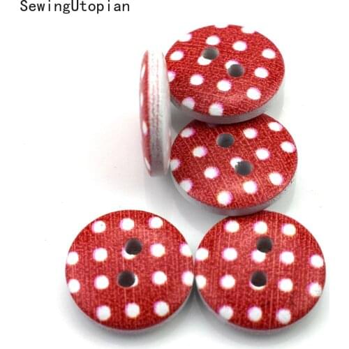 50PCS 2 Hole Wooden Sewing Buttons for Kids Clothes Scrapbooking Decorative Botones Handicraft DIY Sewing Accessories 13MM 15MM