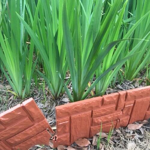 6 Pcs Garden Plastic Fence Edging Decorative Edging Fence, Faux Brick Landscape Fencing for Patios Gardens Landscape Walkways