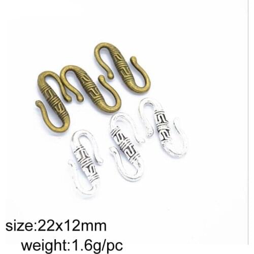 30PCS 23*13MM Alloy Antique Silver/Antique Bronze S Shape Connect Clasps Diy Jewelry Findings Accessories Wholesale
