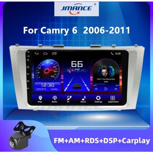 JMANCE For Toyota Camry 6 XV 40 50 2006 - 2011 Car Radio RDS Android 10 Carplay Multimedia Video Player Navigation GPS No 2din