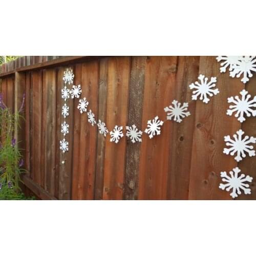 WHITE Snowflake Winter wedding baby shower banners Christening Baptism Gender Reveal garlands nursery room Party favors