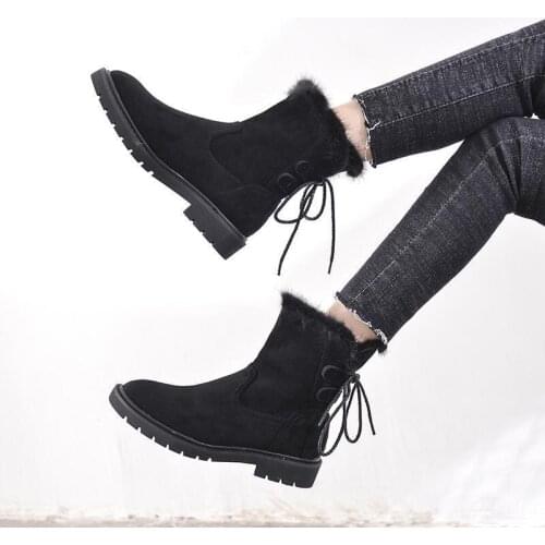 43Black Snow Boots Women Winter Shoes Thick Warm Plush Cold Winter Women Boots Ladies Ankle Boots Subzero 30 degree Arctic boots