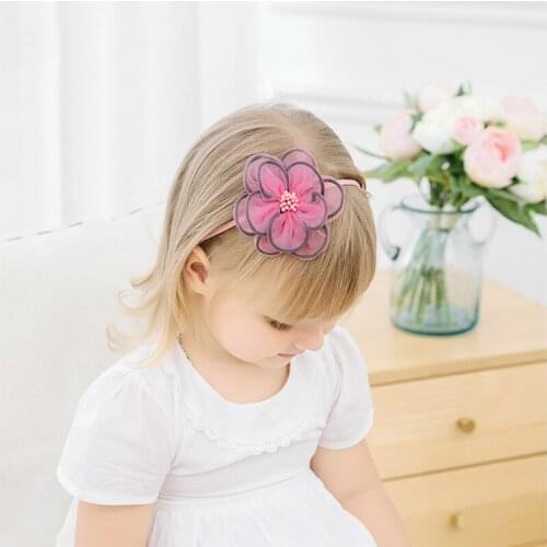 Kids Headwear Baby Girl Kawaii Accessories Elastic Nands For Girls Childrens Turban Flower Hair Scrunchie Girl For Newborn Baby