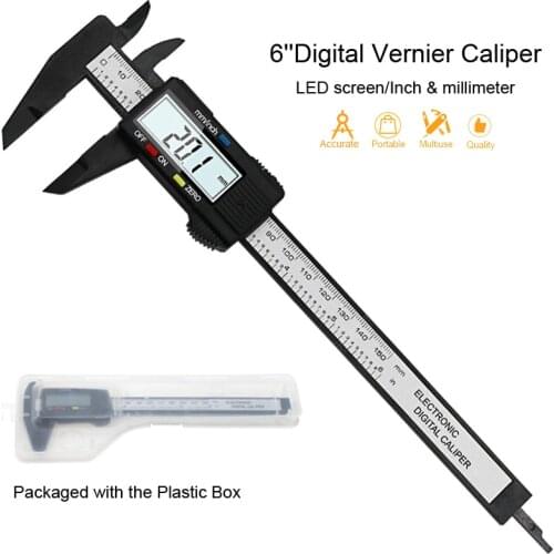 6Inch 0-150mm Electronic Digital Vernier Caliper Gauge Inch and Millimeter Conversion Micrometer Measuring Tool with LCD Screen