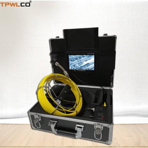7" Color Monitor 20m-50m 23mm Lens Sewer Waterproof Camera Pipe Pipeline Drain Inspection Endoscope CCTV System With 8GB SD Card