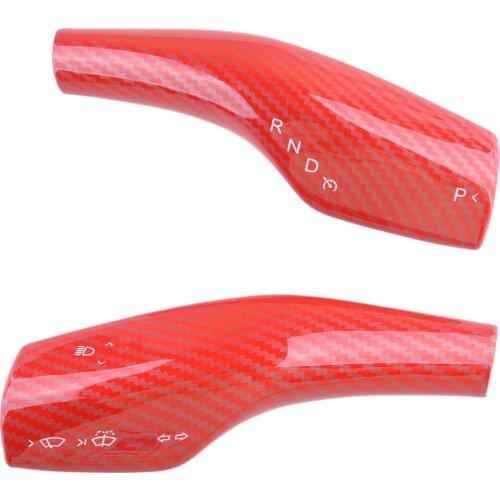 2pcs/set Red Car Styling Interior Front Steering Wheel Paddle Shift Trim Cover Fit for Tesla Model 3 Y 2019 2020