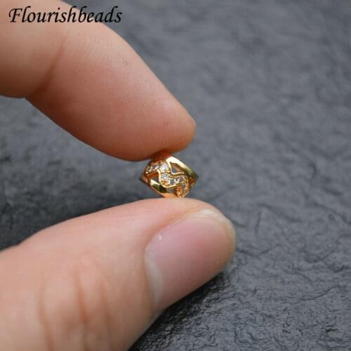 5x8mm High Quality Multi Colors Paved CZ Zircon Round Tube Metal Beads Luxury DIY Fashion Jewelry Findings 20pc/lot