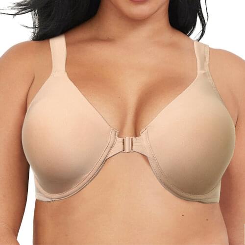 Ladies Hot Selling Sexy Push Up Bra Front Closure Unpadded Brassiere Lingerie Big Breast Bras for Women 36 38 40 42 44 46 48 50