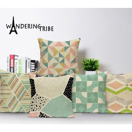 Moroccan Geometric Cushion Cover Floral Stripes Home Decor Pillows Cases Farmhouse Cushions Covers Sofa Pillow Cases Almofadas