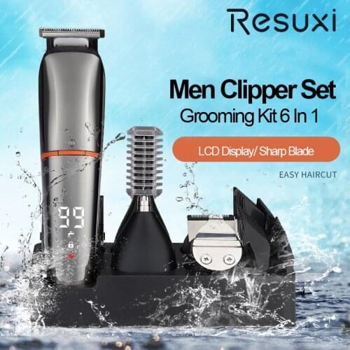 New Full body wash mens hair clipper razor nose hair device 6 in 1 grooming suit carving electric clipper shaver