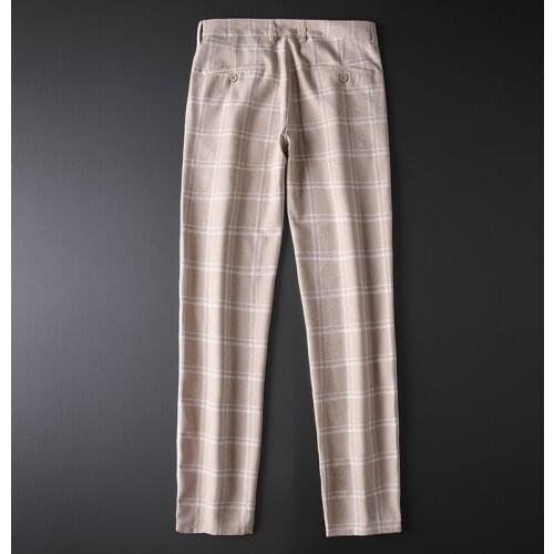 British Style Dress Suit Pant Man 2021 New Plaid Suit Pant Men Designer Gentlemen Business Casual Work Pant Trousers