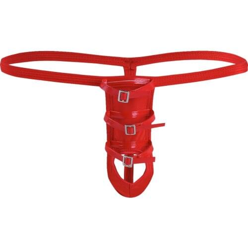 Men Sexy Erotic Underwear Briefs T-Back Thong Open Butt G-string Bikini Underpants with Penis Hole Low Rise Lingerie Panties