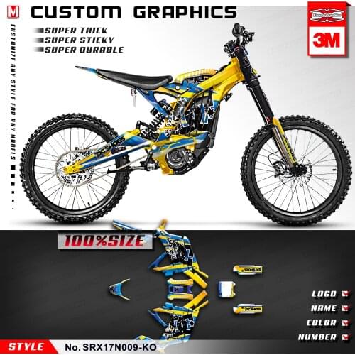 KUNGFU GRAPHICS Racing Decals Personalised Sticker Kit for Sur-Ron Light Bee X/S Electric Dirt Bike (Style no. SRX17N009-KO)
