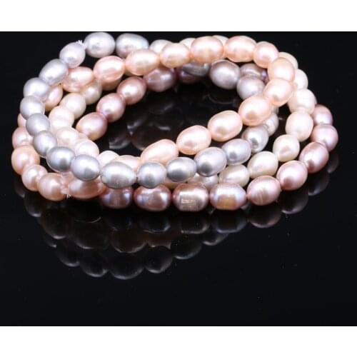 Natural Baroque Pearl Bracelets White/Gray Freshwater Pearl Jewelry Gifts For Women Fashion Bracelets 7-8mm