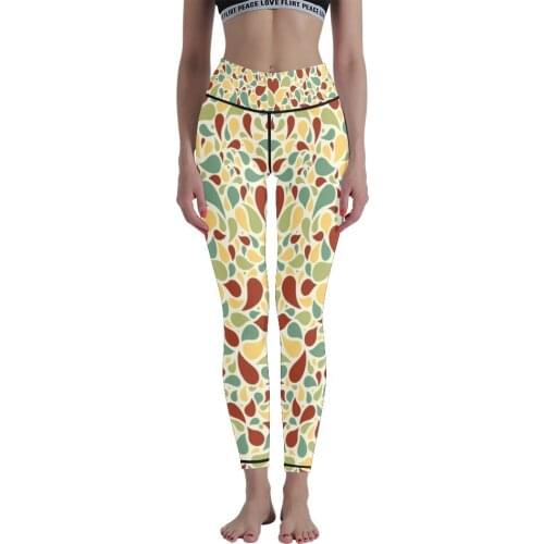 Digital Print High Waist Tight Yoga Pants Leggings Stretch Breathable Sports Pants NINE Points Pants Tying Feet Tight Pants