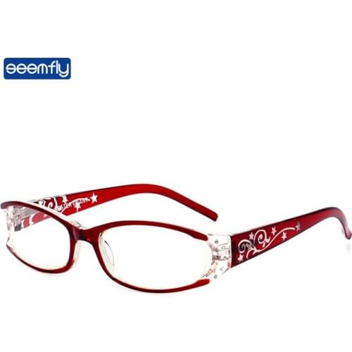 Seemfly Cat Eye Reading Glasses Women Retro Imitation Diamond Eyewear Anti-radiation Presbyopic Eyeglasses Diopters +1.0 +3.5