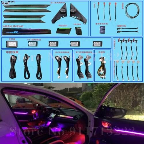 Fit For Honda Civic 2016-2020 Atmosphere Light LED Central control lamp Carbon Style Full car 3D Dynamic Flow Ambient Lamp